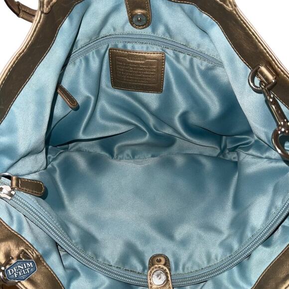 Coach Champagne/Tan Monogram Canvas Shoulder Bag/Purse - Picture 11 of 12